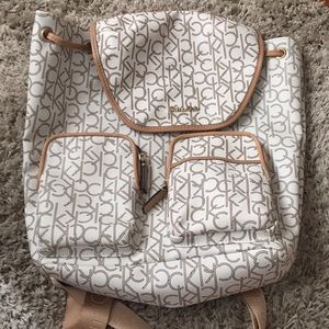 NEVER USED White Calvin Klein Backpack